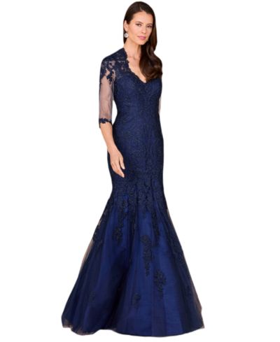 Lara Women's Long Sleeve, Mermaid Lace Gown