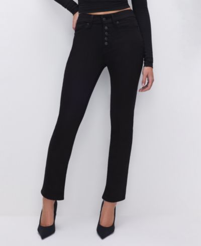 Good American Женские прямые джинсы Never Fades Good Legs, Regular & Plus Size