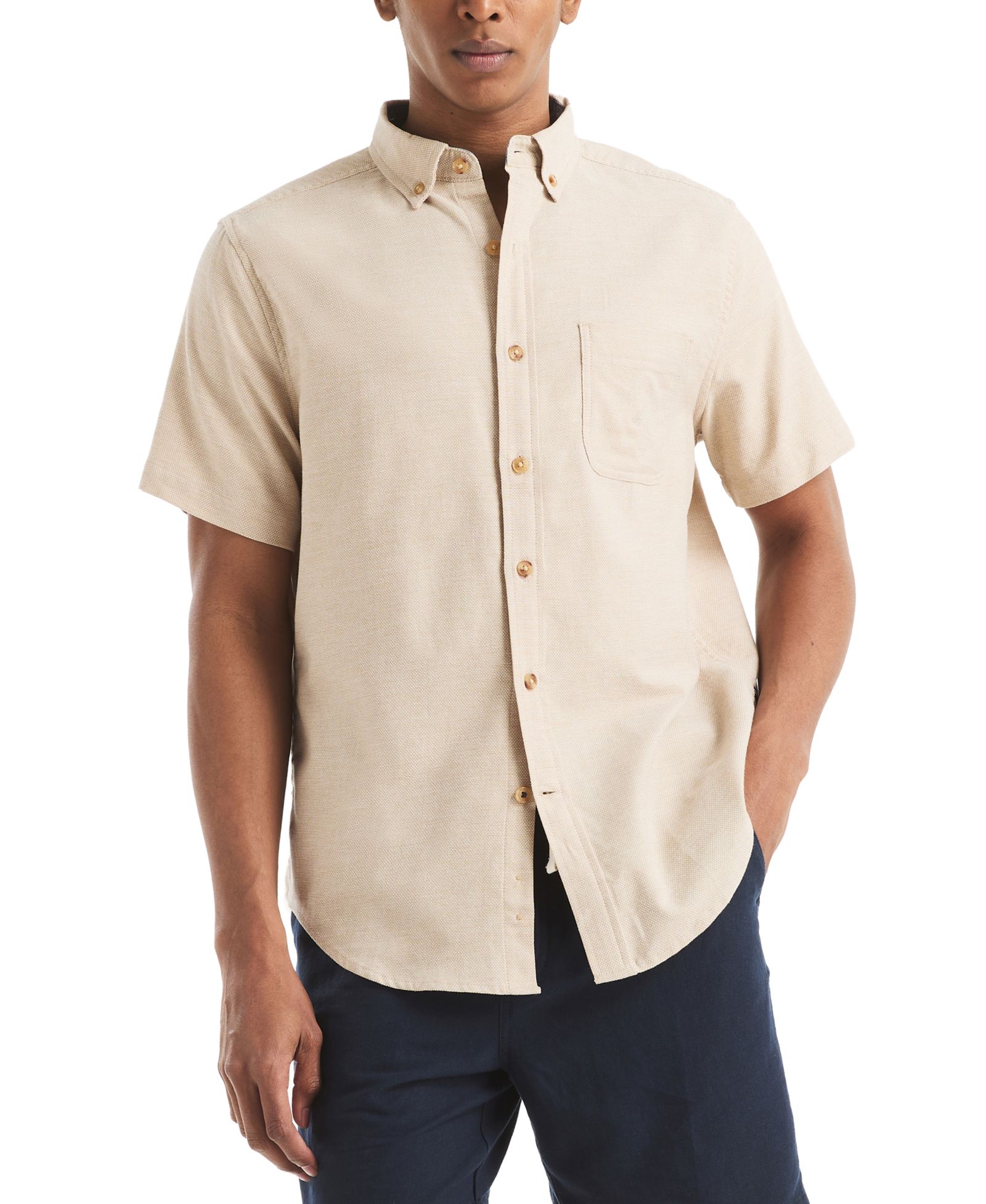 Рубашка Nautica Men's Classic-Fit 100% Cotton Short-Sleeve