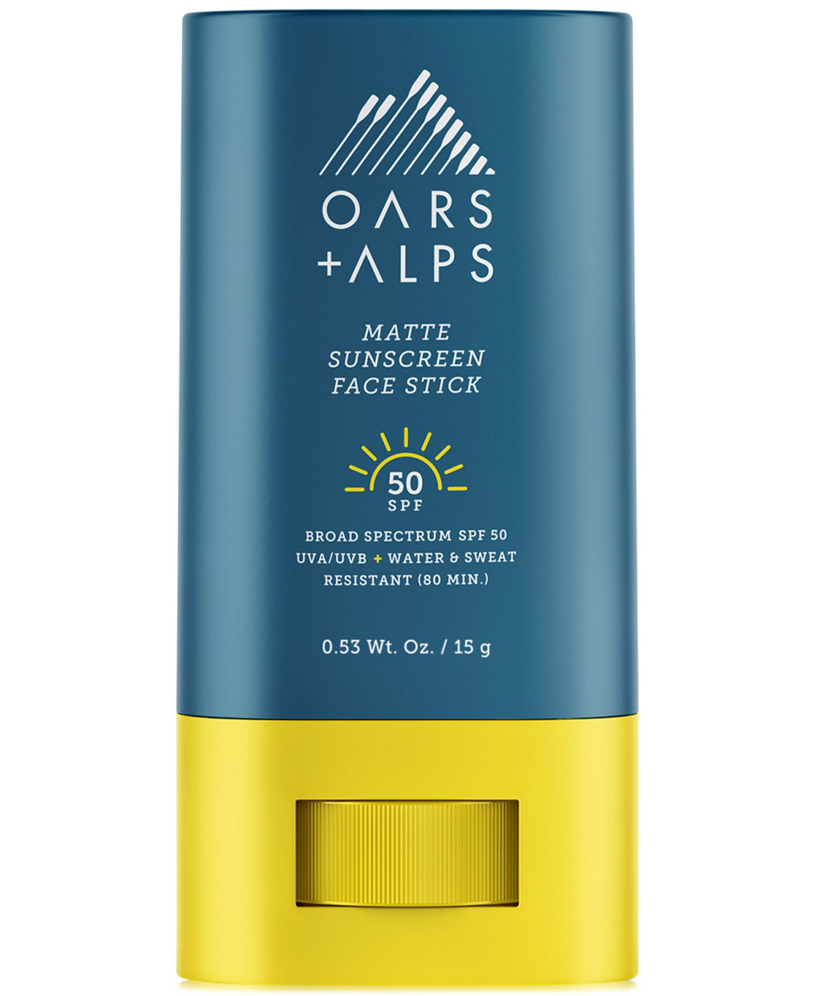 Oars + Alps Matte Sunscreen Face Stick SPF 50, 0.53 oz.