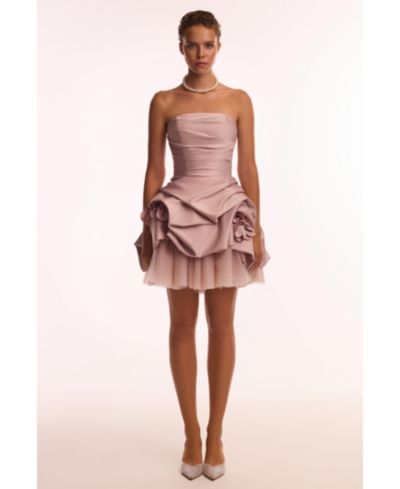Milla Womens Rosette mini dress in misty rose