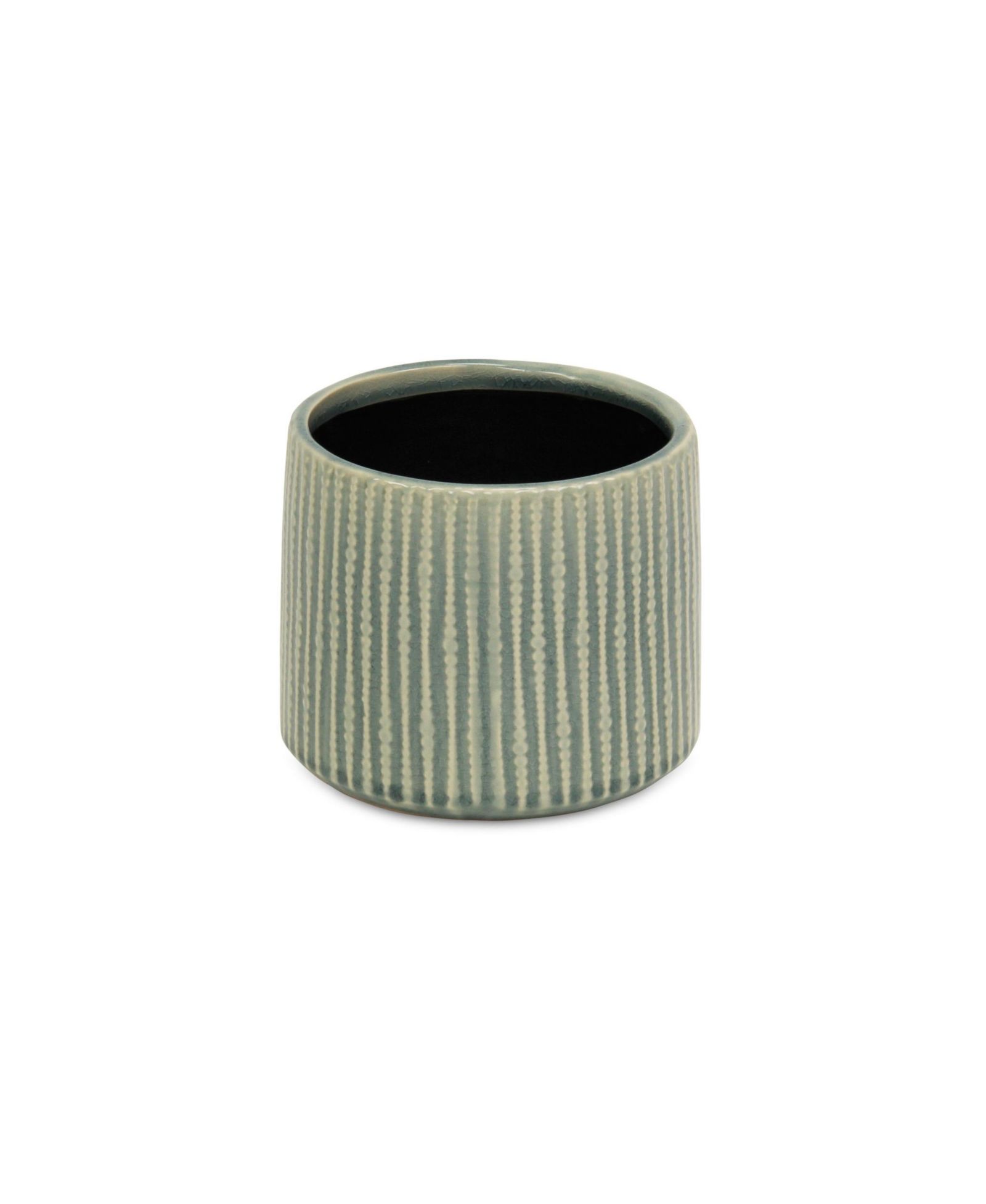 Striped Ceramic Round Planter - Versatile Pot for Indoor & Outdoor Spaces