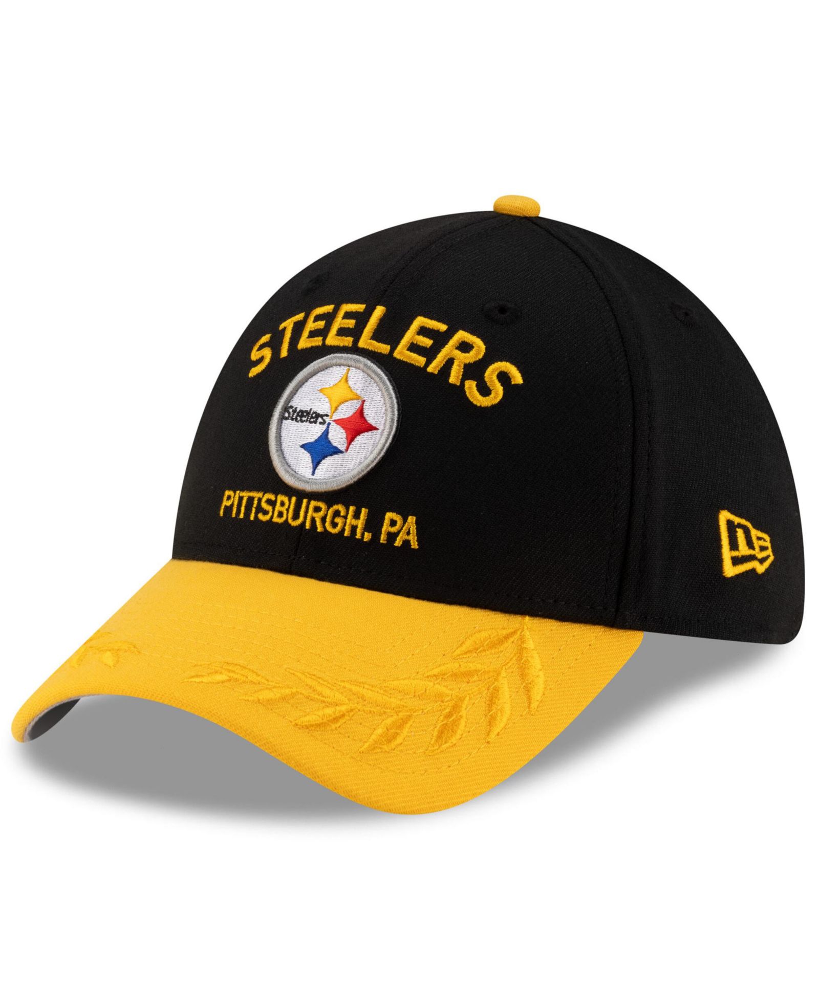 Мужская кепка New Era Pittsburgh Steelers 2025 NFL Draft 39THIRTY Flex, черная/желтая