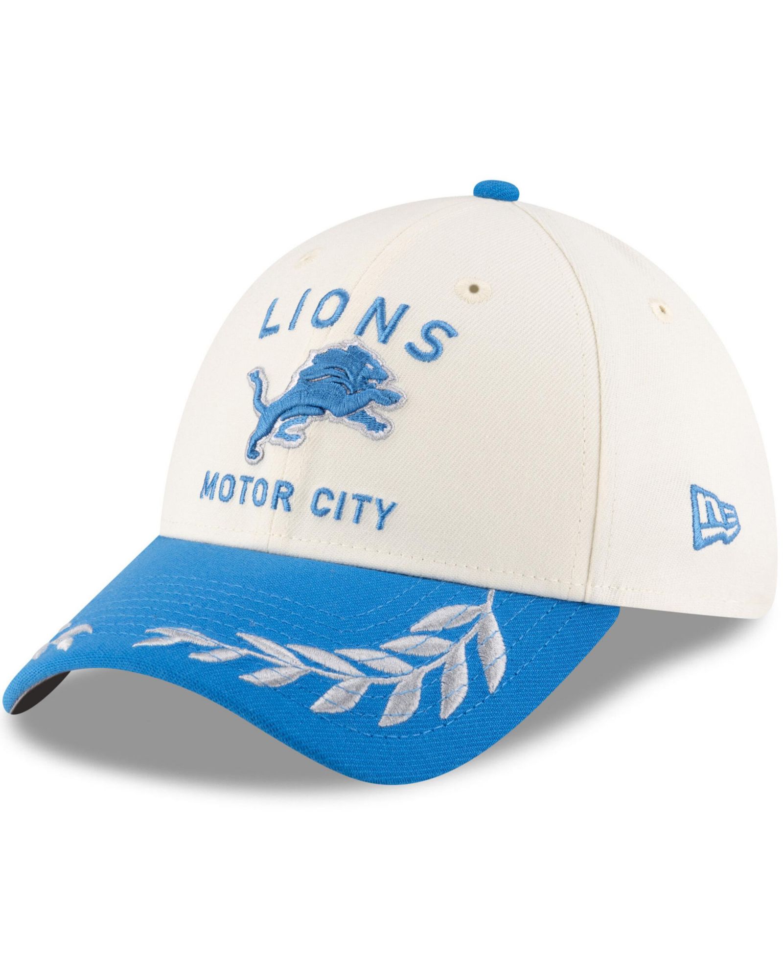 New Era Men's Cream/Blue Detroit Lions 2025 NFL Draft 39THIRTY Flex Hat