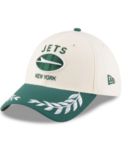 Мужская кепка New Era New York Jets 2025 NFL Draft 39THIRTY Flex, Cream/Green