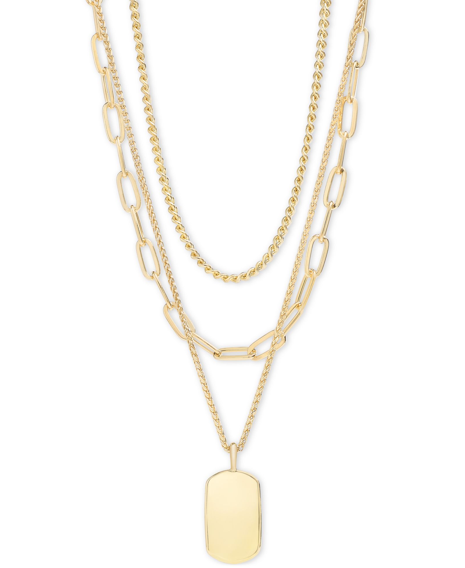 On 34th подвеска-цепочка Dog Tag, 16"-19" + 2" extender
