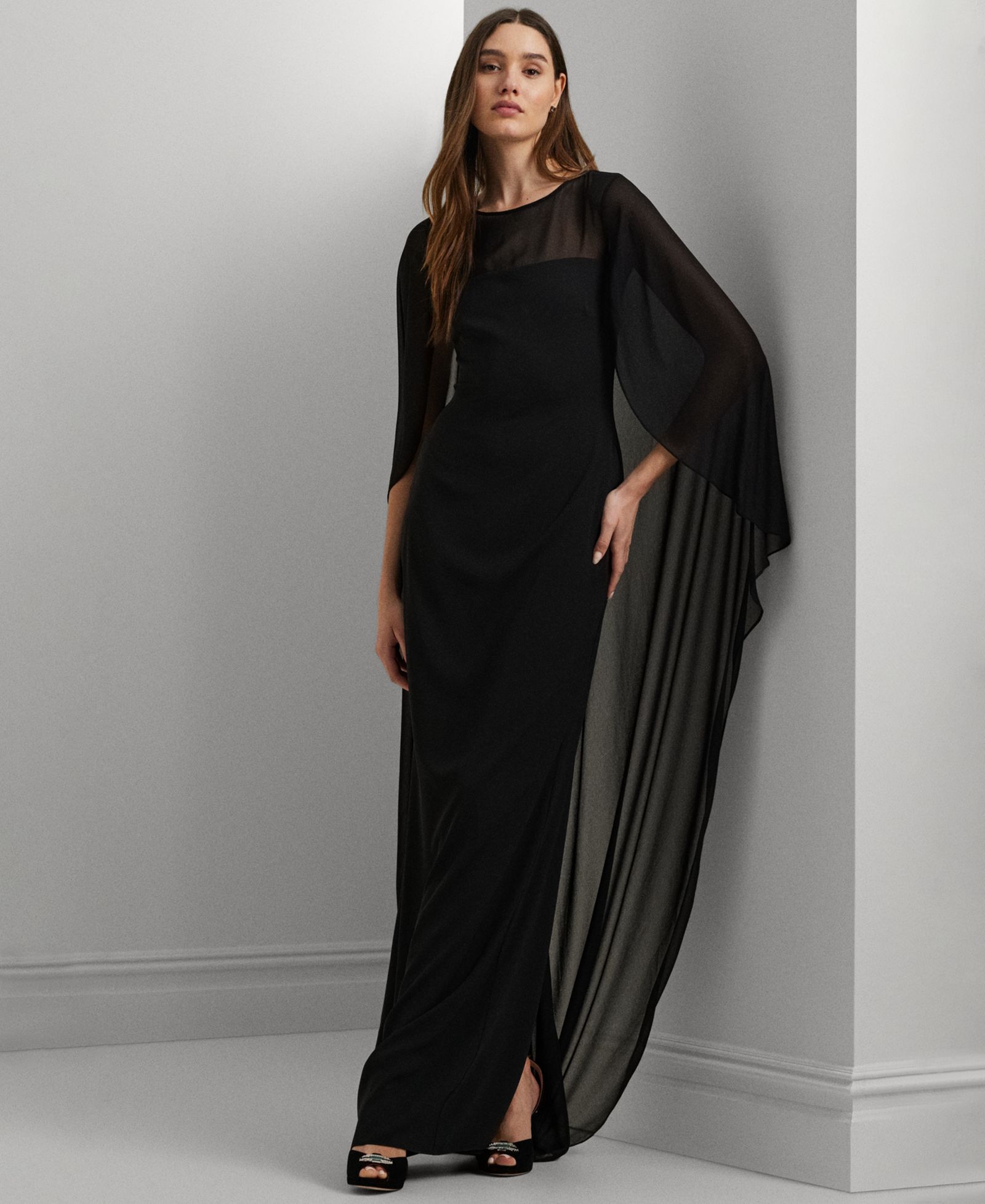 Женское вечернее платье Lauren Ralph Lauren Cape Georgette Gown