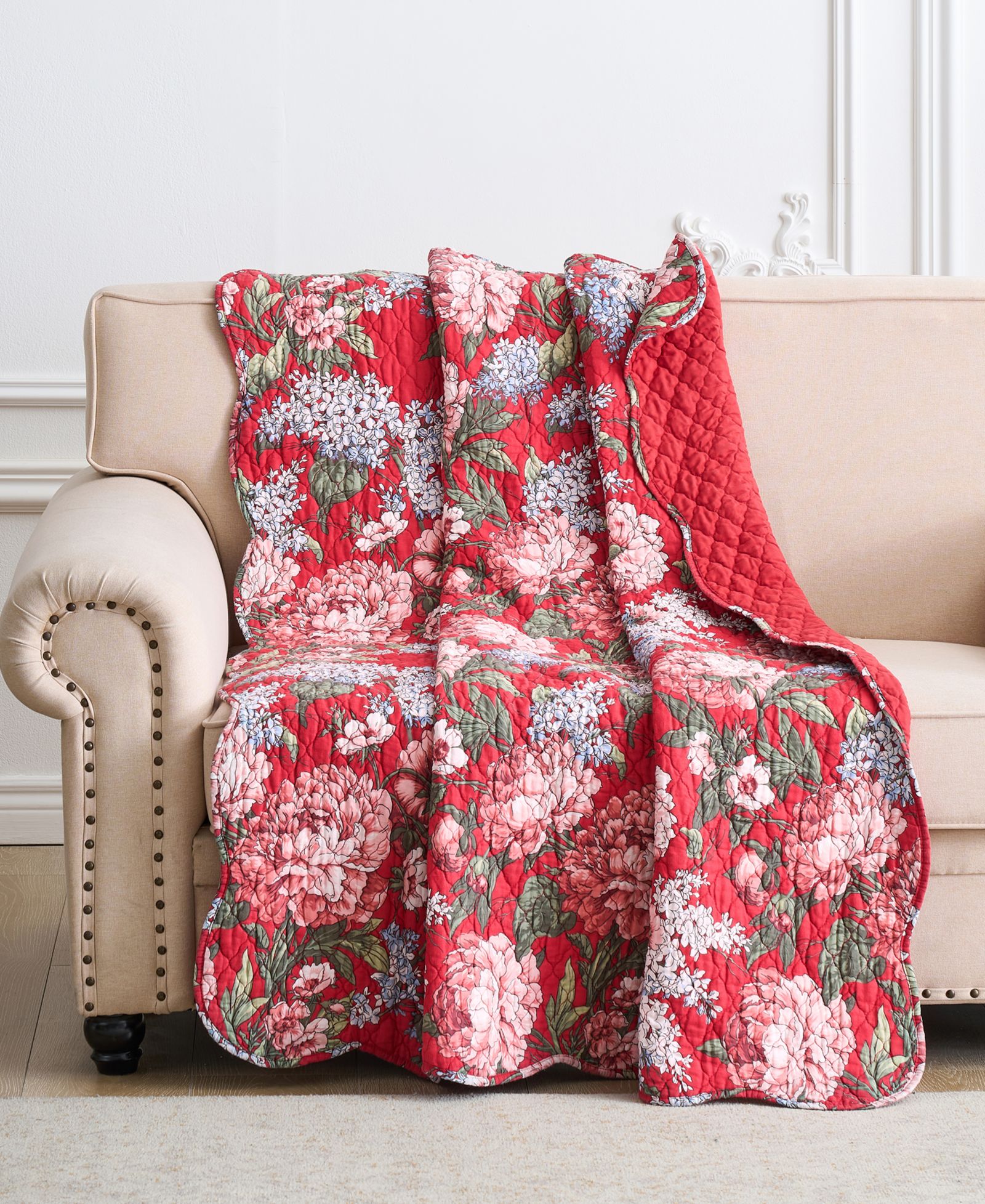 Greenland Home Fashions Cotton Reversible Quilted Throw, 50" x 60"