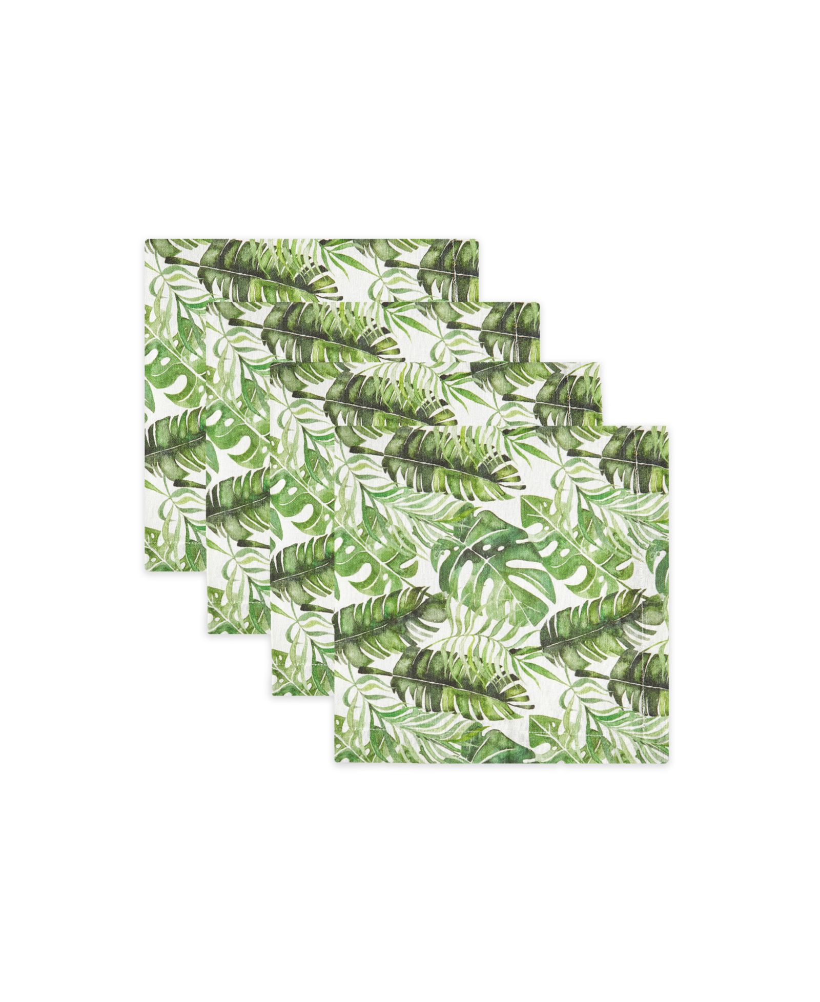 Набор салфеток Tableau Tropical Leaves, 4 штуки, 8.25" x 8.25"