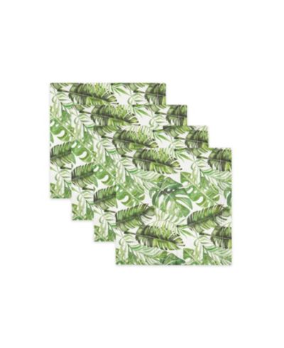 Tableau Tropical Leaves Set of 4 Napkins, 8.25" x 8.25"