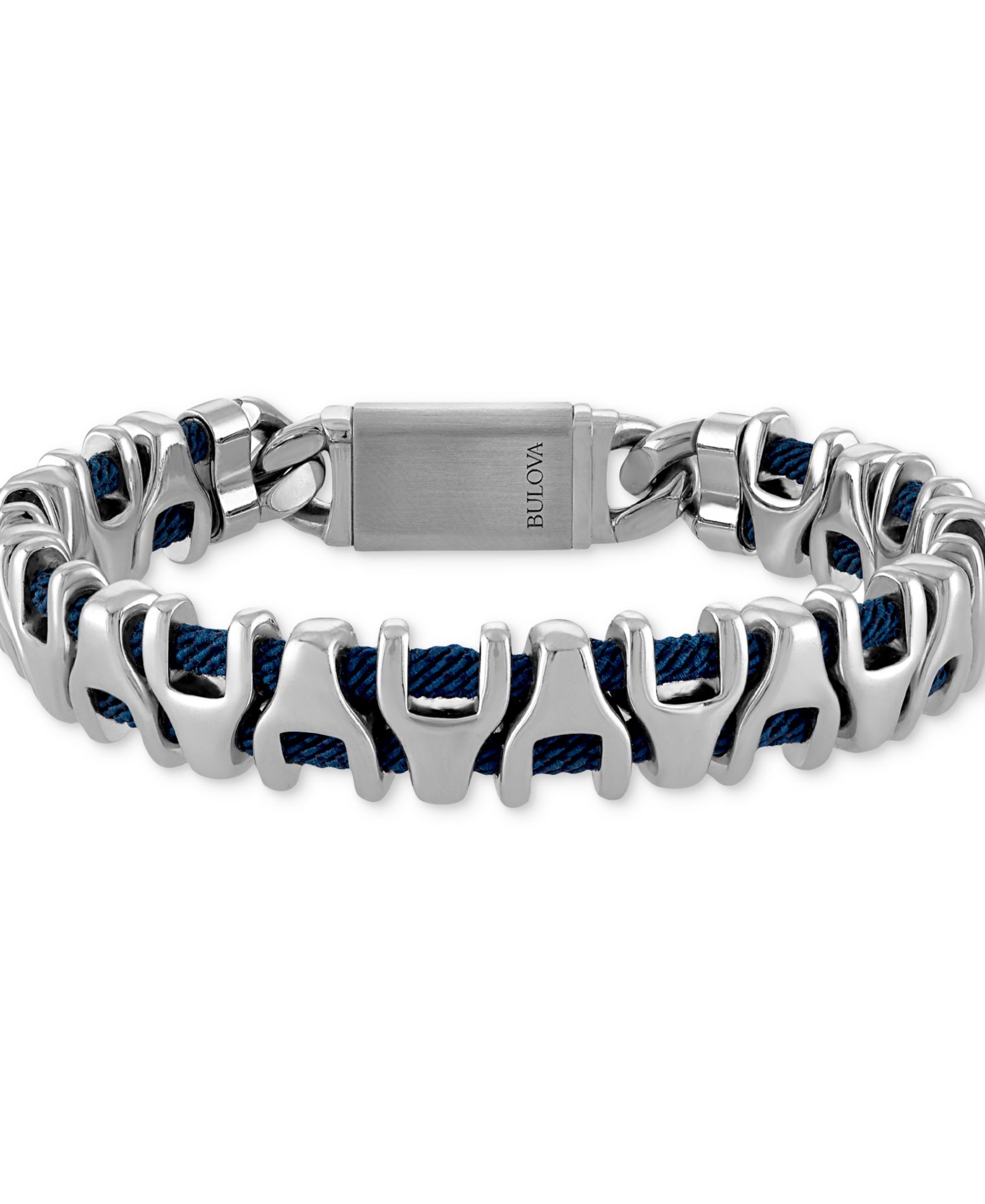Bulova Мужской браслет Link Stainless Steel Blue Corded