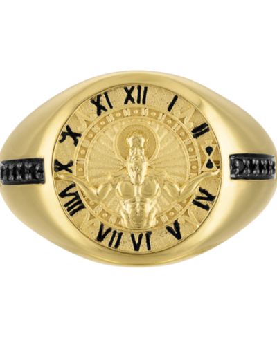 Мужское золотистое кольцо из стерлингового серебра Bulova God of Time