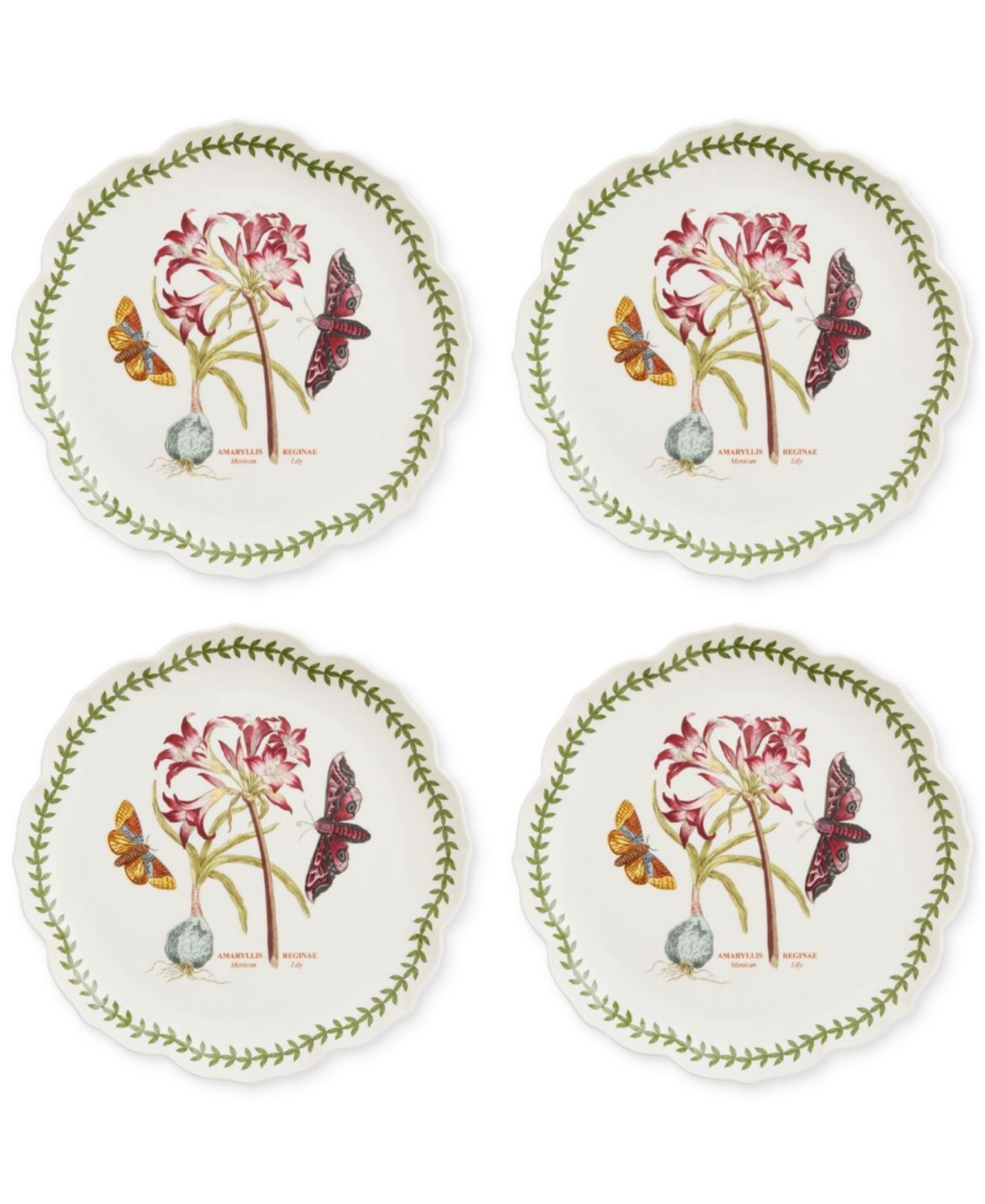 Portmeirion Botanic Garden Lotus Blossom Dinner Plates, Set of 4