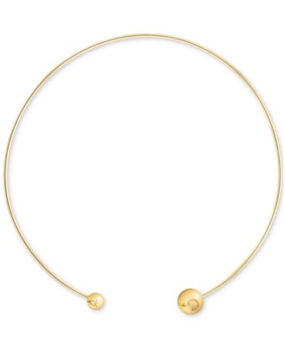 Calvin Klein Gold-Tone Stainless Steel Sculptural Bubbles Sculptural Collar Necklace, 15-1/5"