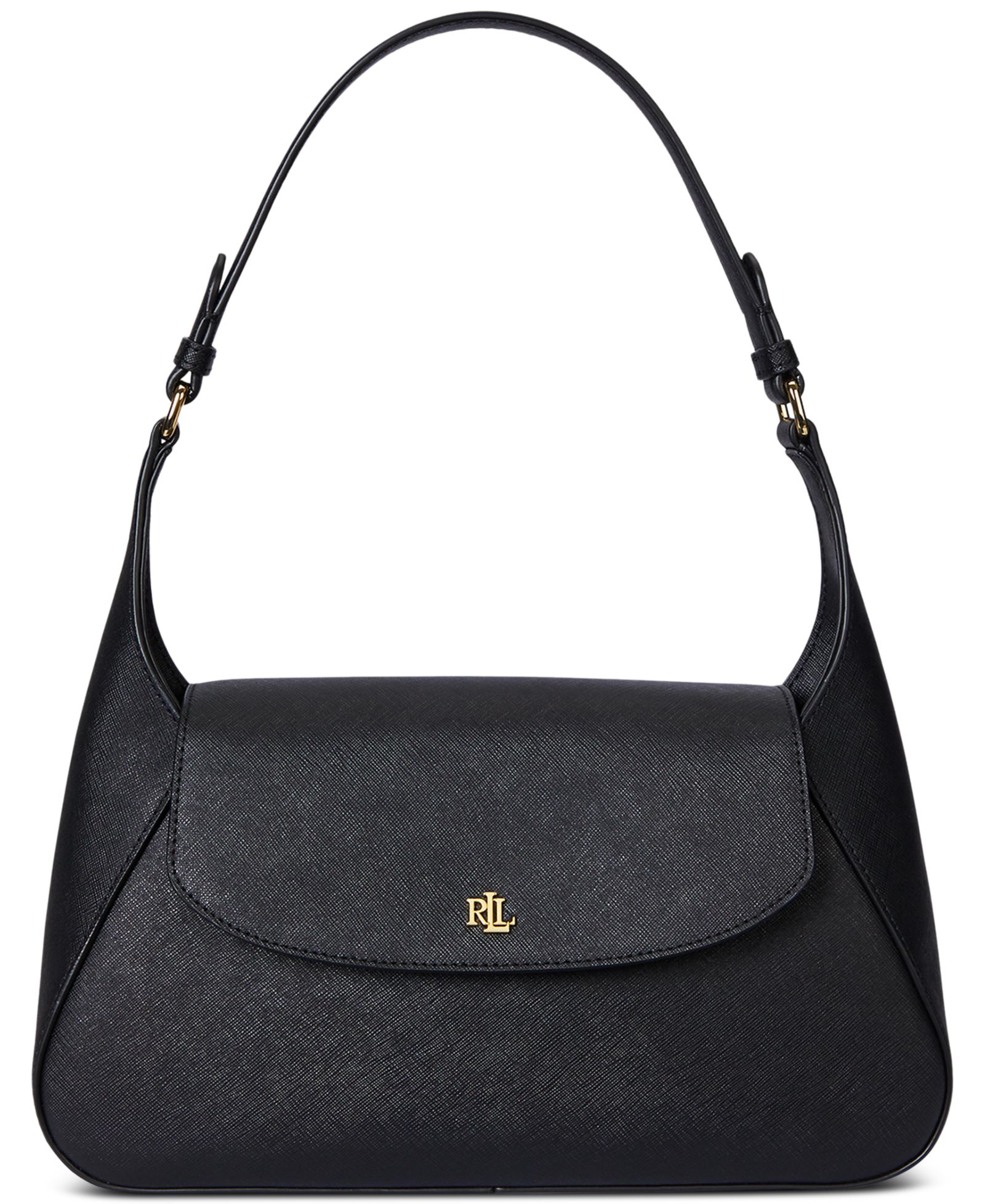 Lauren Ralph Lauren Schylar Crosshatch Leather Small Slim Shoulder Bag