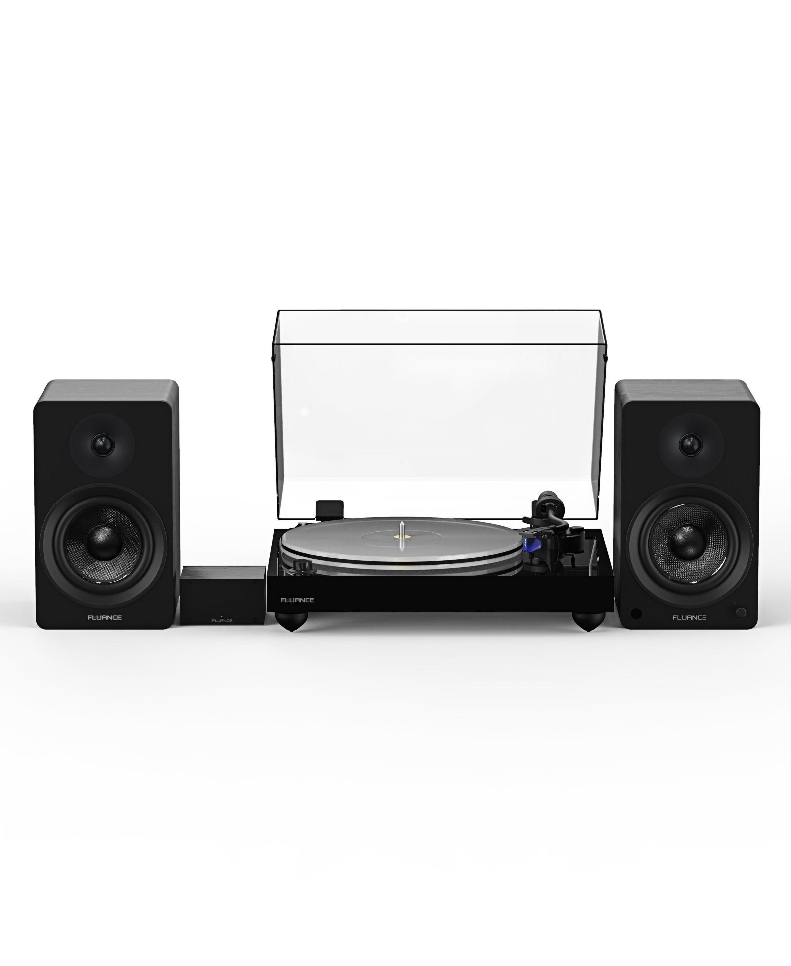 Аудиосистема Fluance RT85 Turntable (White), PA10 Phono Preamp, Ai41 5" Speakers (Lucky Bamboo), Ortofon 2M Blue, 90W Amp, Bluetooth