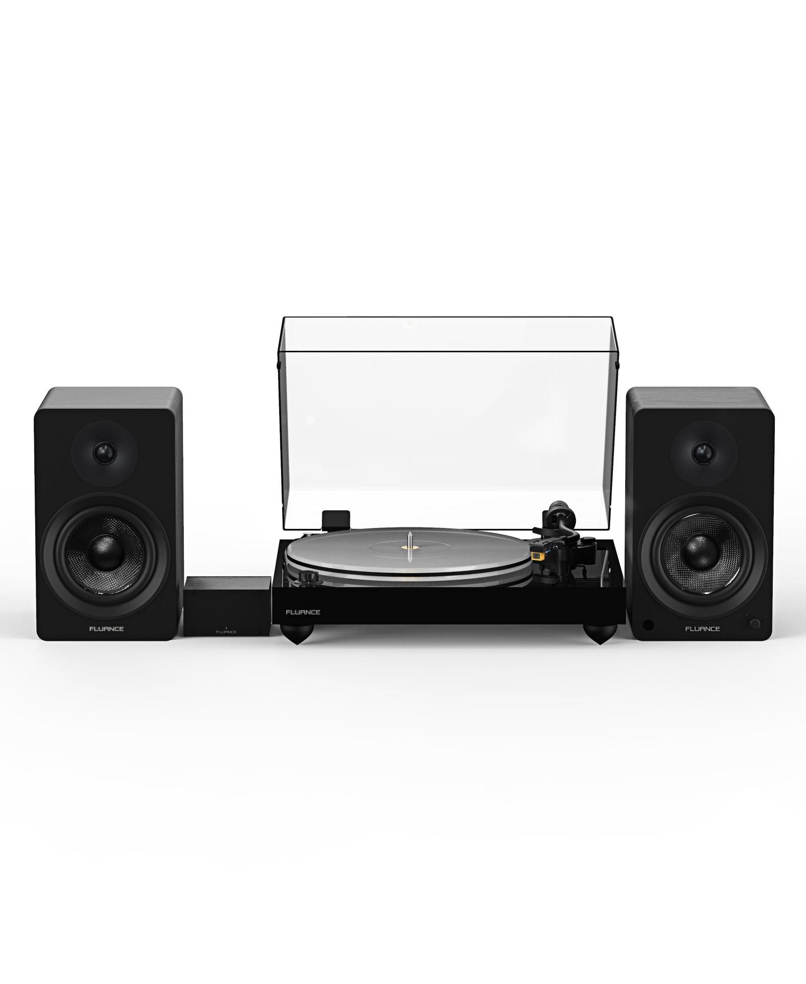 Виниловый проигрыватель Fluance RT85N - Hi-fi аудиосистема (белый), предусилитель PA10, динамики Ai41 5" (бамбук), картридж MP-110, усилитель 90W, Bluetooth