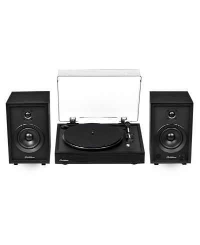 Стереосистема Electrohome Montrose, Bluetooth динамики 4", проигрыватель с иголкой AT, мотор, предусилитель, деревянное основание