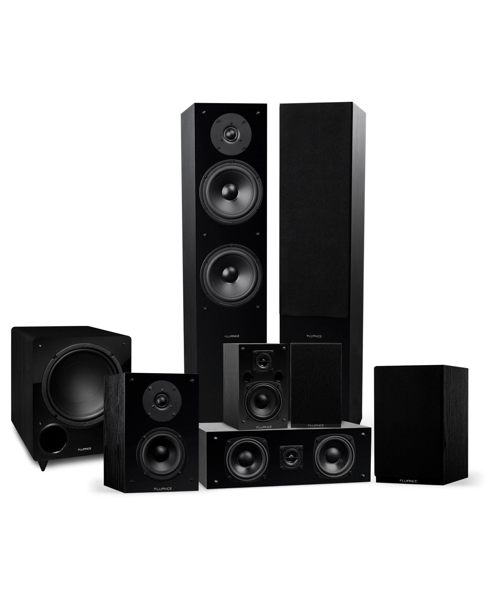 Fluance Elite 7.1-Channel 10-Inch Powered Subwoofer Home Theater Speaker System