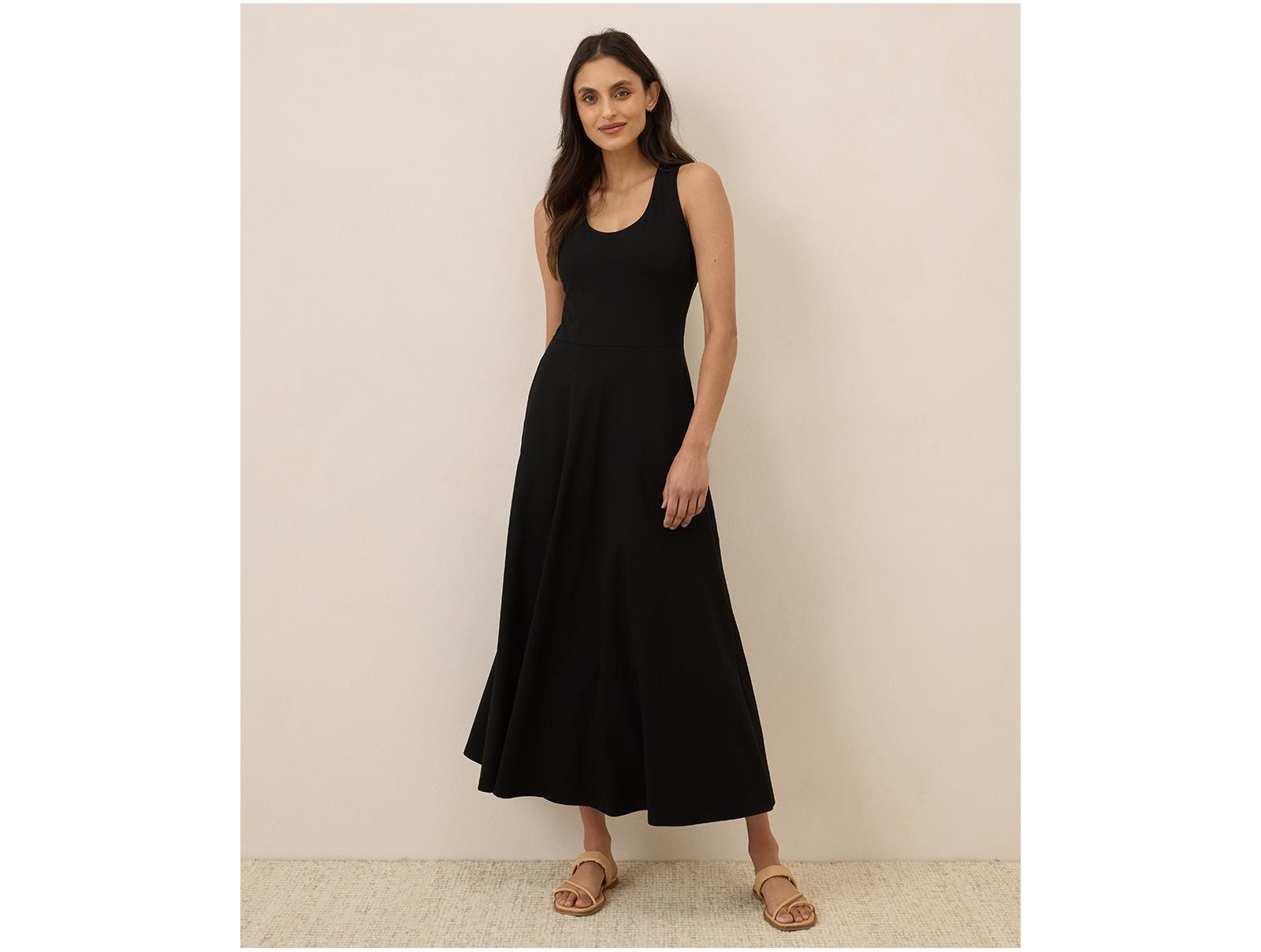 Pact Women's Organic Cotton Fit & Flare Open Back Maxi Dress