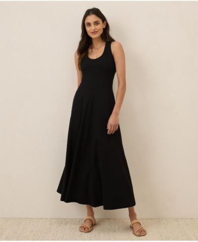Pact Женское платье из органического хлопка Fit & Flare с открытой спиной