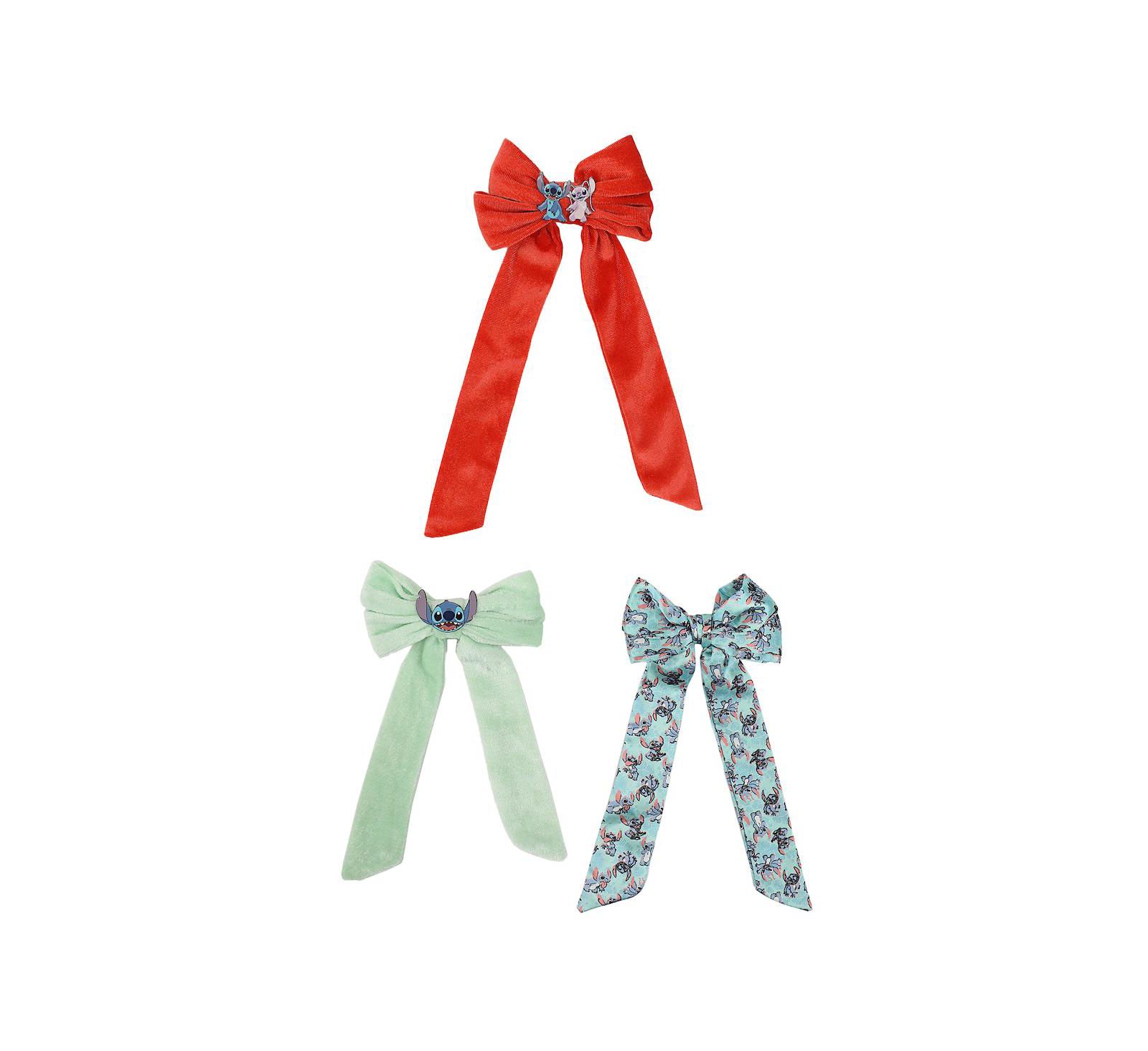 Disney Stitch and Angel 3-Piece Bow Clips Set
