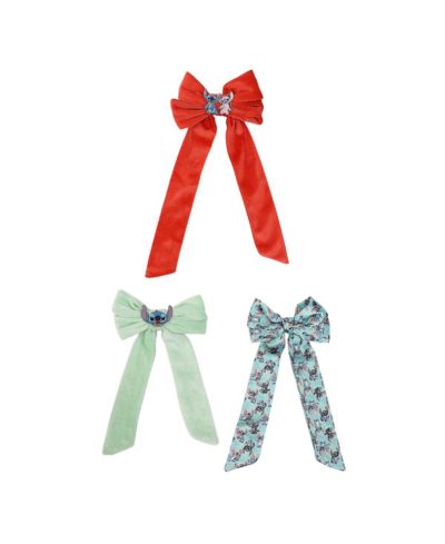 Disney Stitch and Angel 3-Piece Bow Clips Set