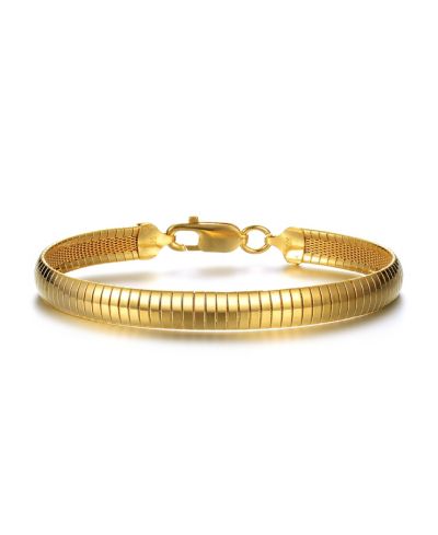 Rachel Glauber Timeless High-Polish 14K Gold Plated Omega Link Bracelet