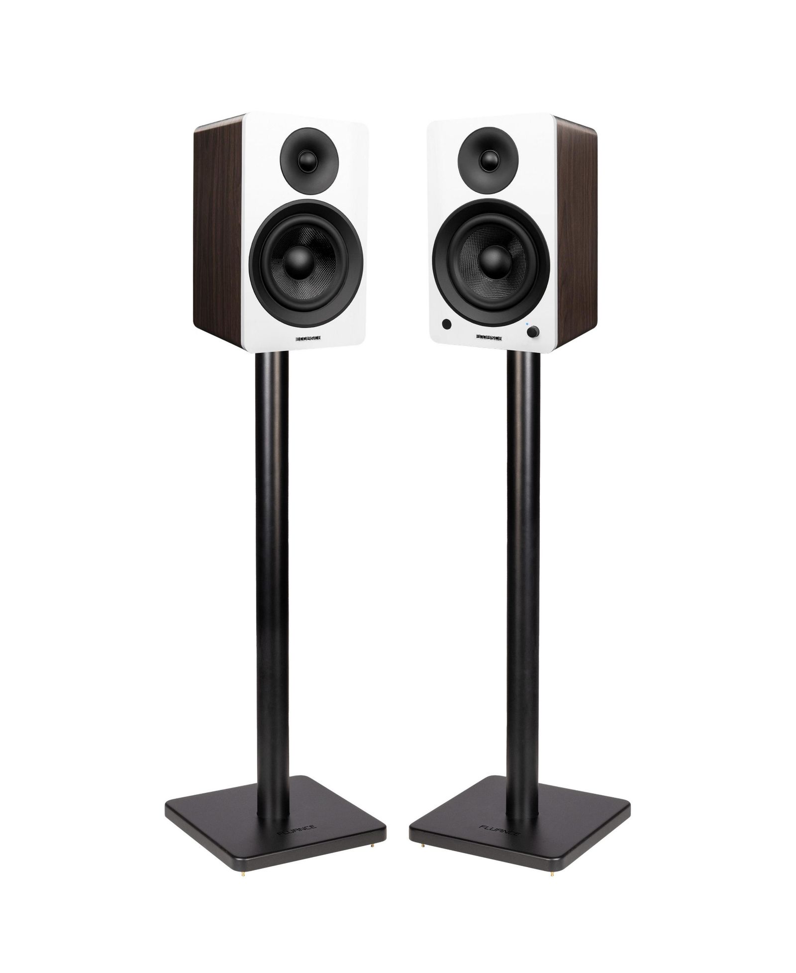Fluance Ai61 Powered 2-Way Bluetooth 5 Wireless Bookshelf Speakers with Speaker Stands