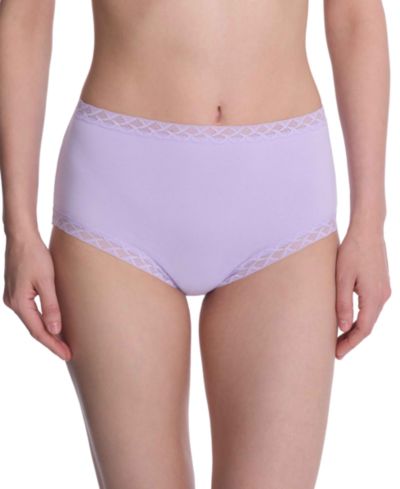 Natori Bliss кружевные хлопковые трусики с высокой посадкой
