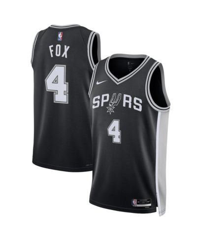 Джерси Nike De'Aaron Fox Black San Antonio Spurs Swingman Player Icon Edition