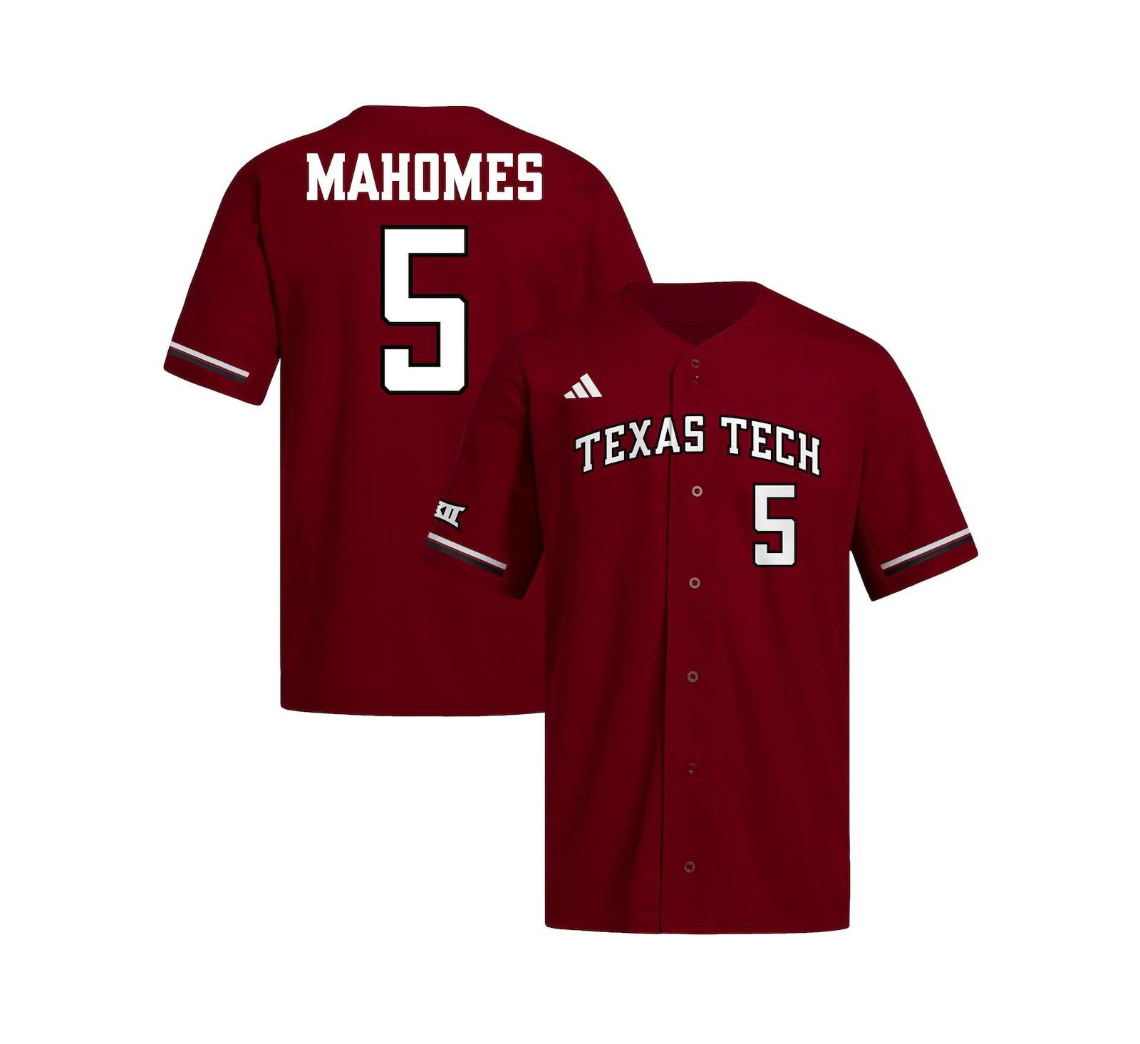 Мужская бейсбольная джерси adidas Patrick Mahomes Red Texas Tech Red Raiders Replica