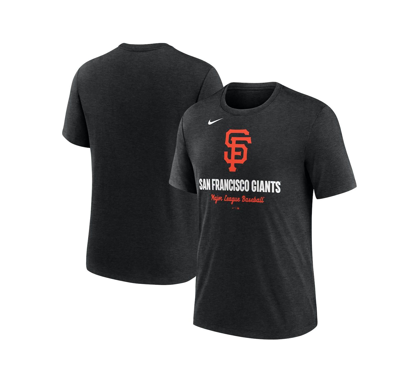 Nike Men's Heather Black San Francisco Giants Logo Tri-Blend T-Shirt