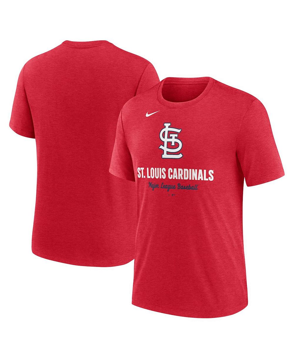 Nike Мужская футболка Tri-Blend St. Louis Cardinals Logo в цвете Heather Red