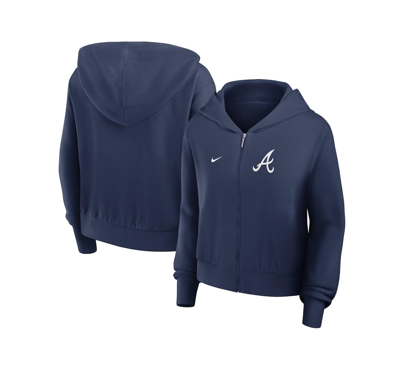 Nike женское худи Atlanta Braves Chill Full-Zip темно-синего цвета