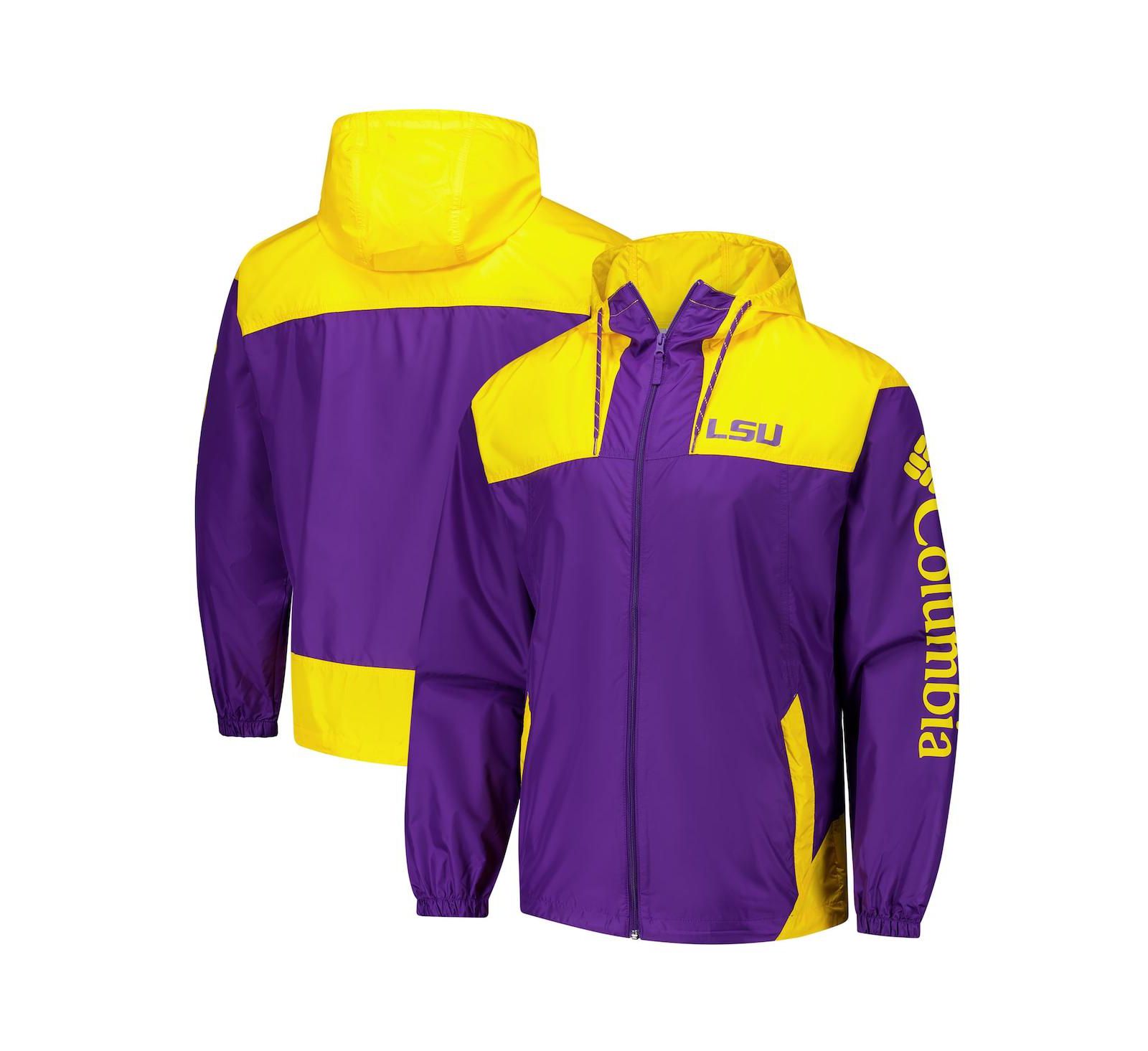 Мужская ветровка Columbia Purple LSU Tigers Flash Challenger II Omni-Shade Full-Zip