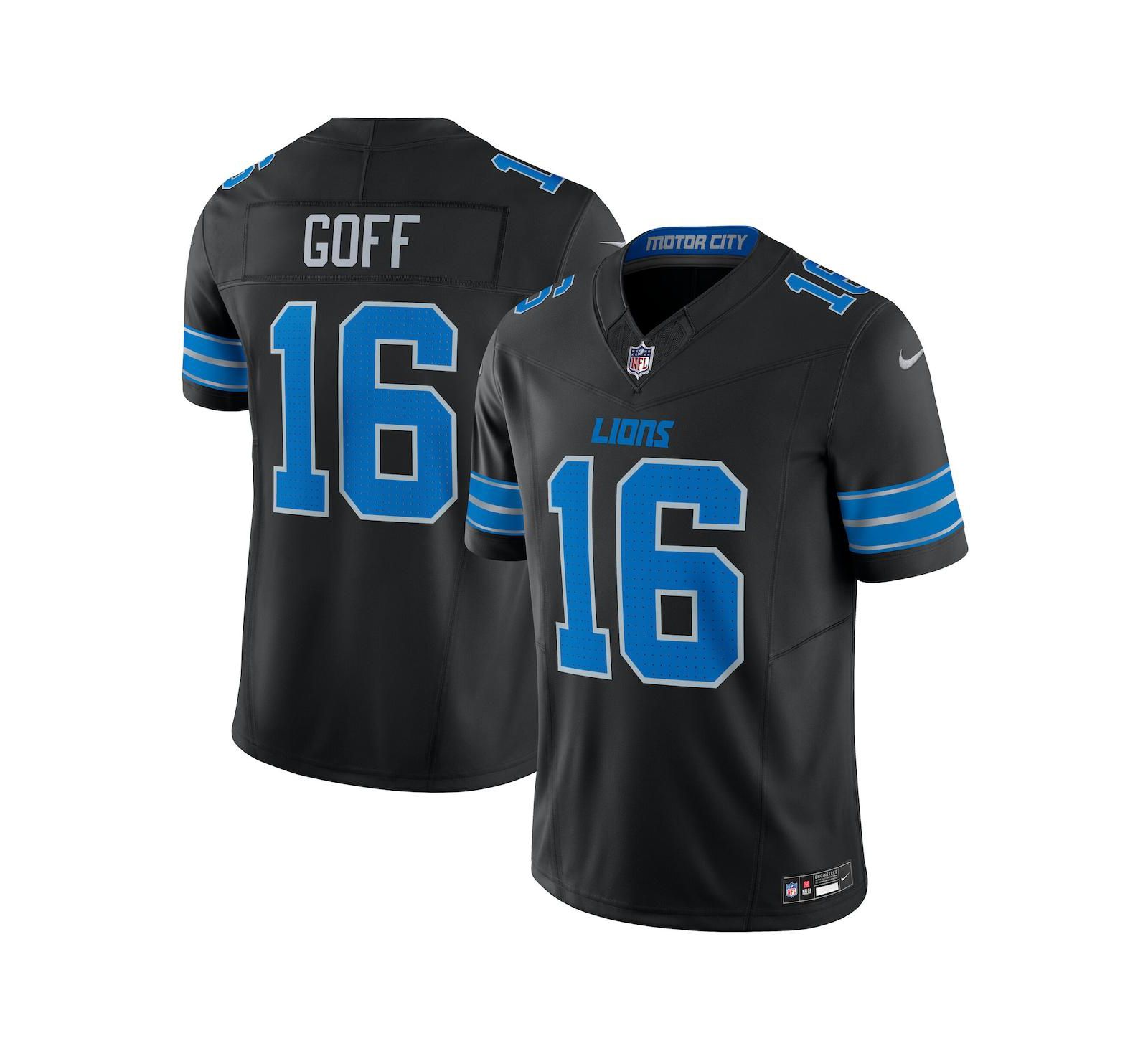 Nike Мужская джерси Detroit Lions Vapor F.U.S.E. Limited Jared Goff черная