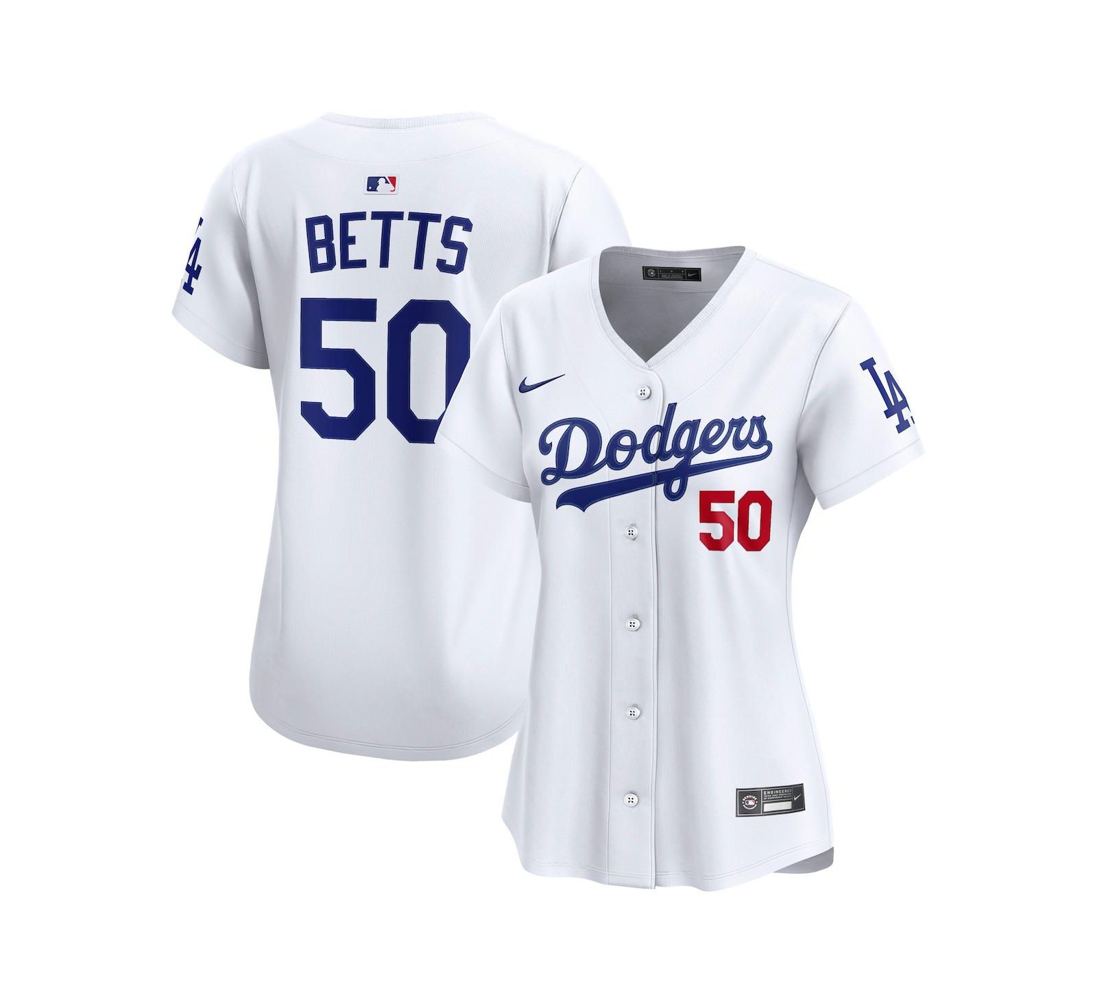 Nike Женская джерси Nike Mookie Betts White Los Angeles Dodgers Home Limited Player