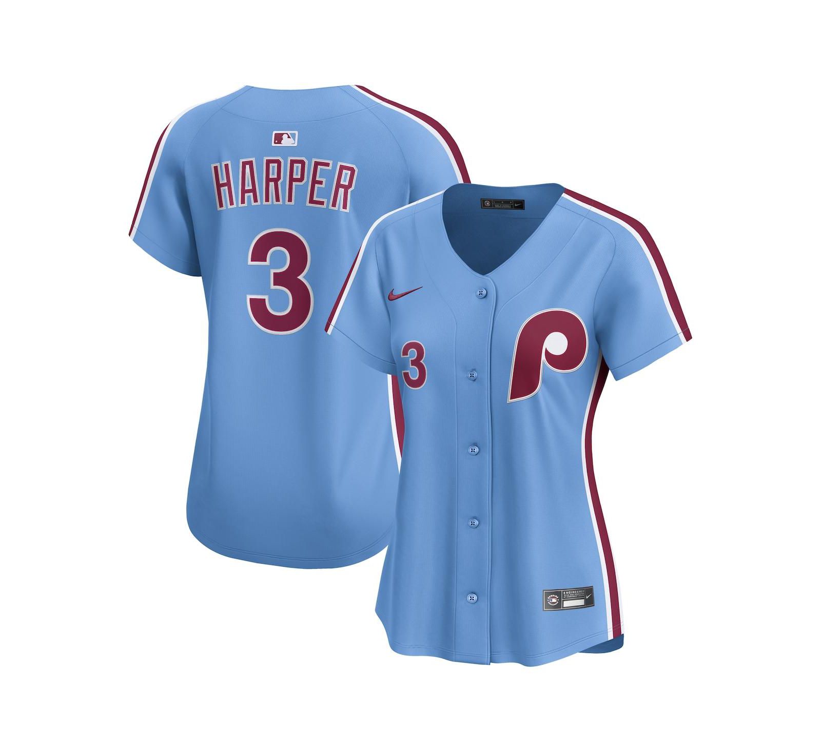 Джерси Nike Women's Bryce Harper Light Blue Philadelphia Phillies Alternate Limited Player