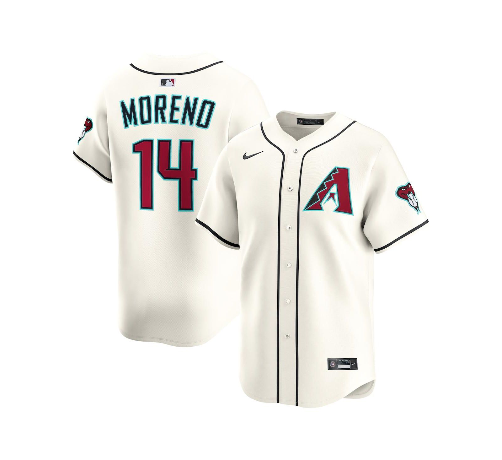 Nike Мужская футболка Gabriel Moreno Arizona Diamondbacks Alternate Limited Player Jersey Cream