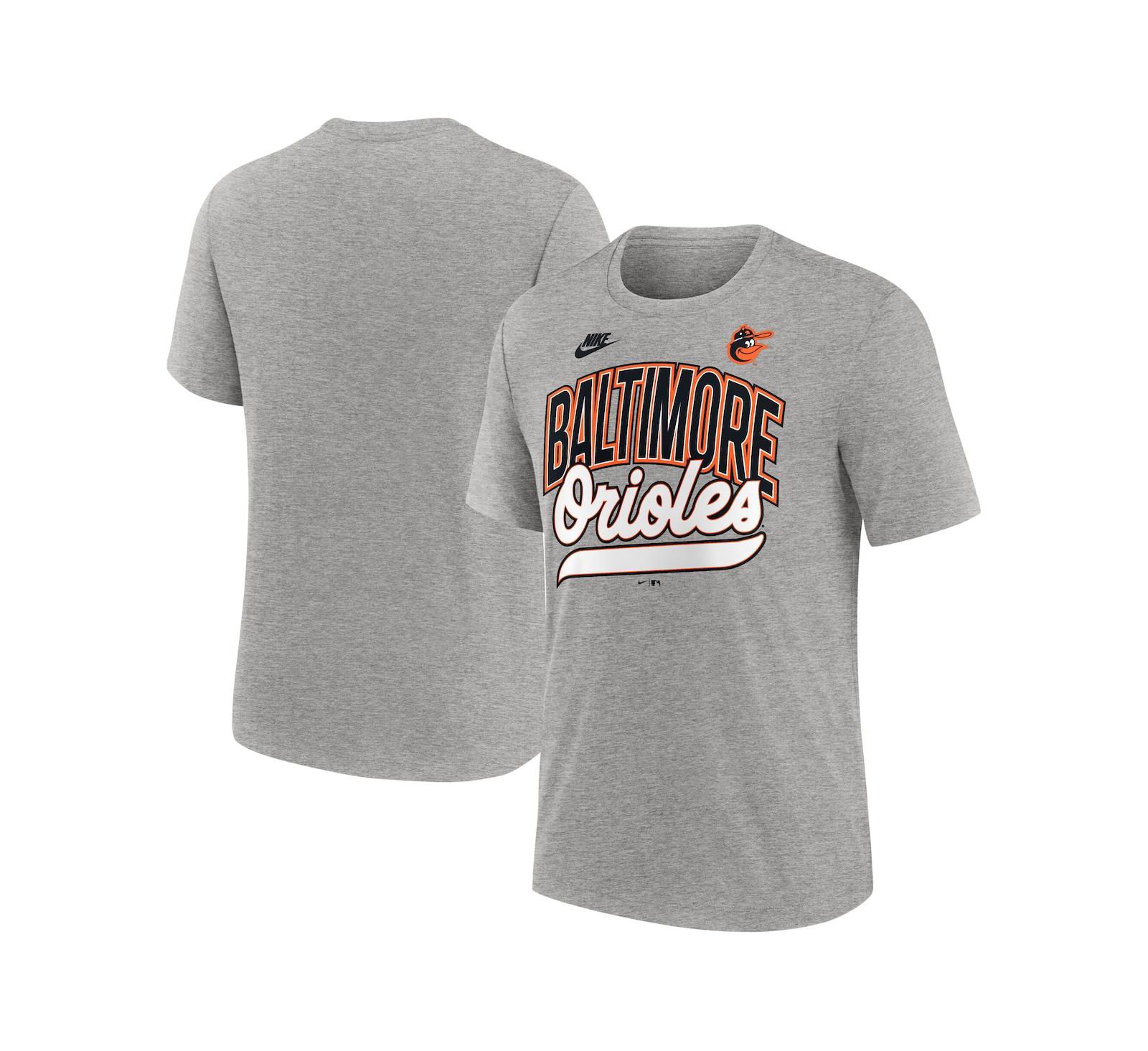 Nike Men's Heather Gray Baltimore Orioles Cooperstown Collection Retro Tri-Blend T-Shirt
