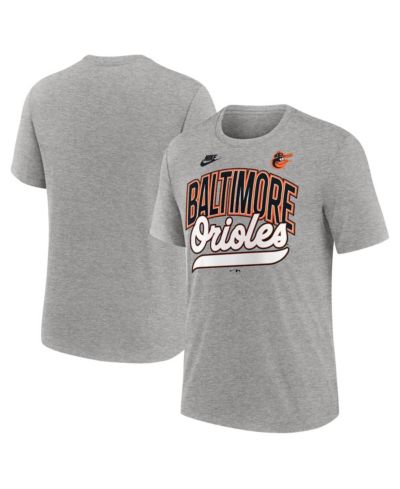 Мужская футболка Nike Heather Gray Baltimore Orioles Cooperstown Collection Retro Tri-Blend T-Shirt