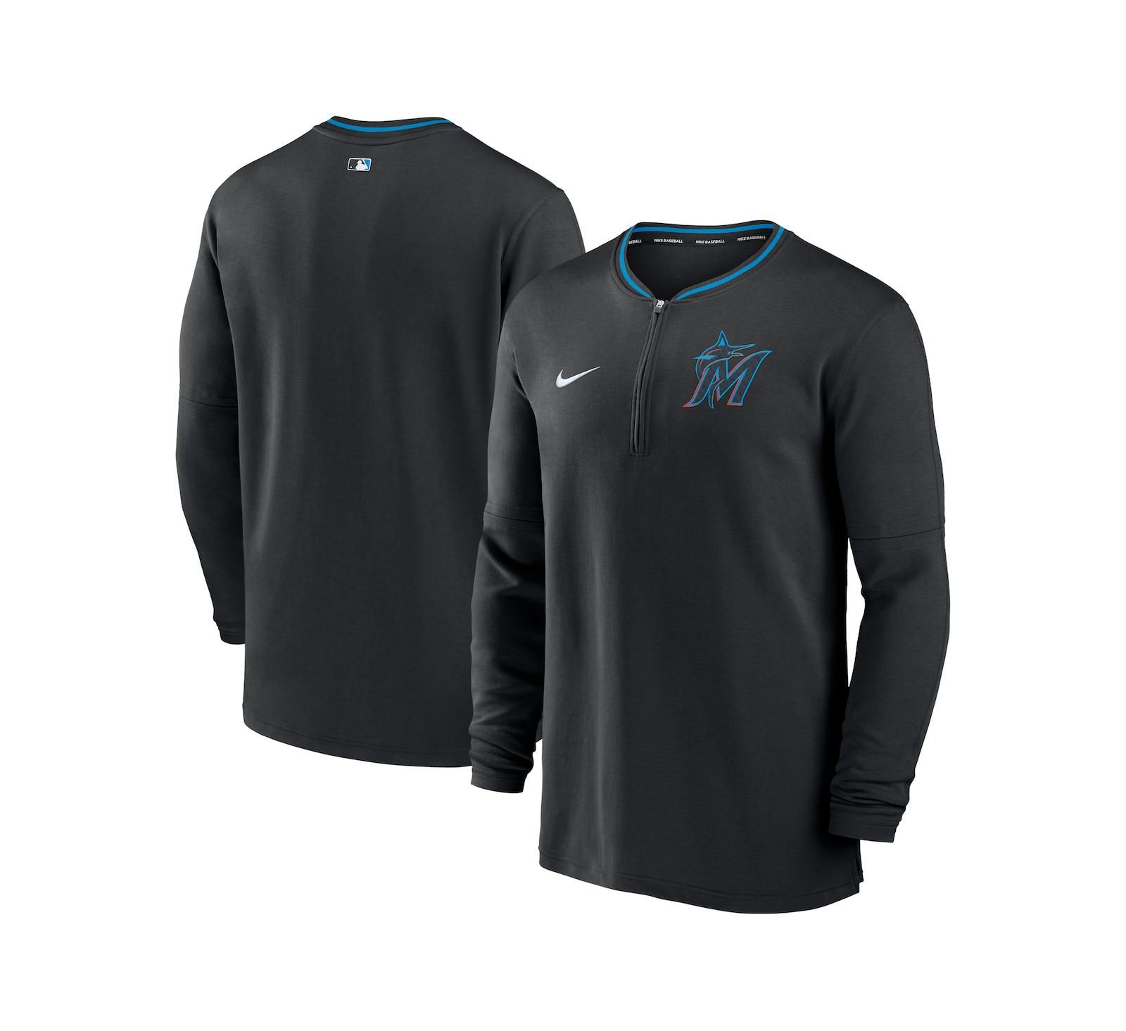 Мужская кофта Nike Black Miami Marlins Authentic Collection Performance Half-Zip Top