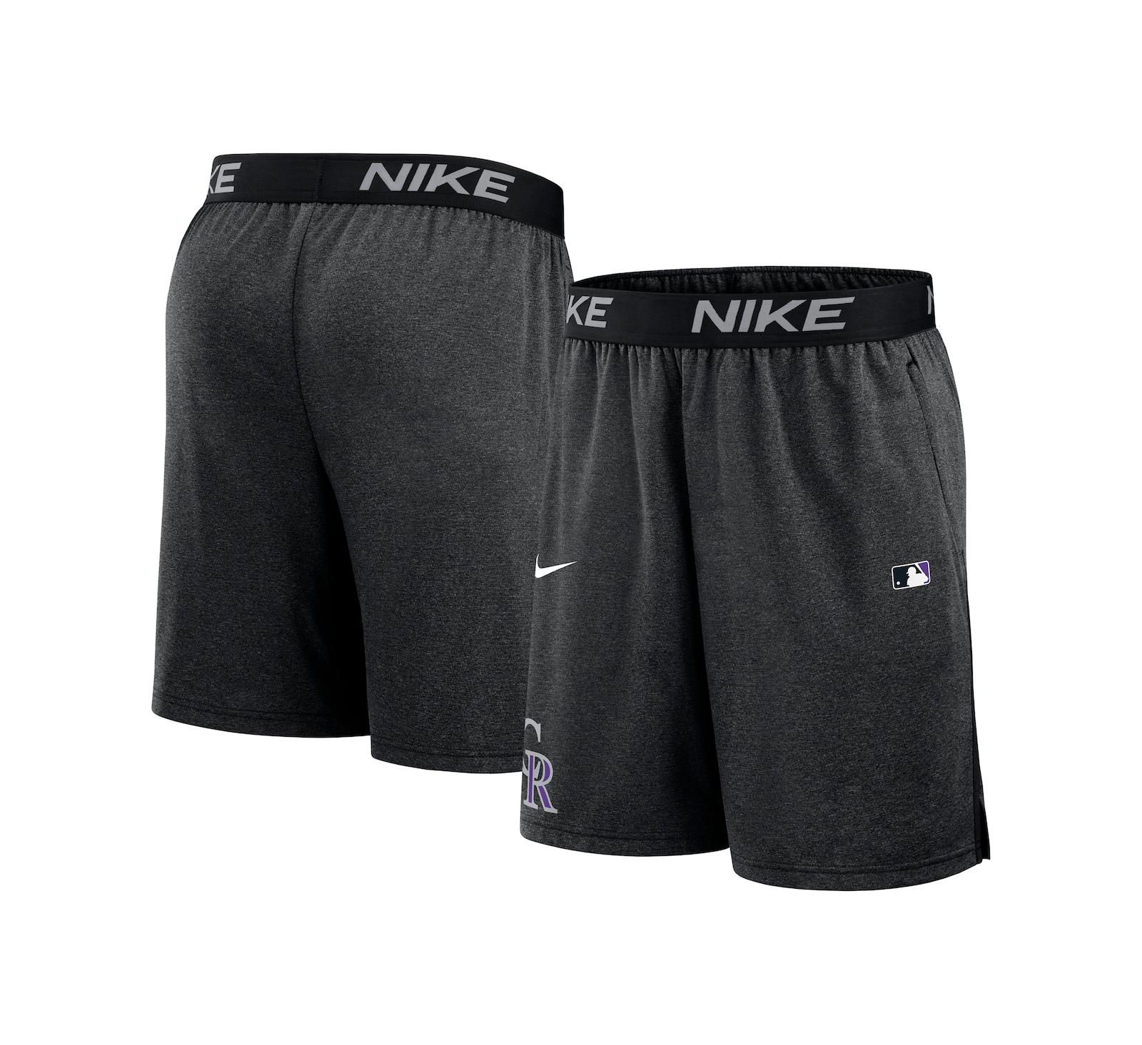 Nike Men's Black Colorado Rockies Authentic Collection Performance Knit Shorts