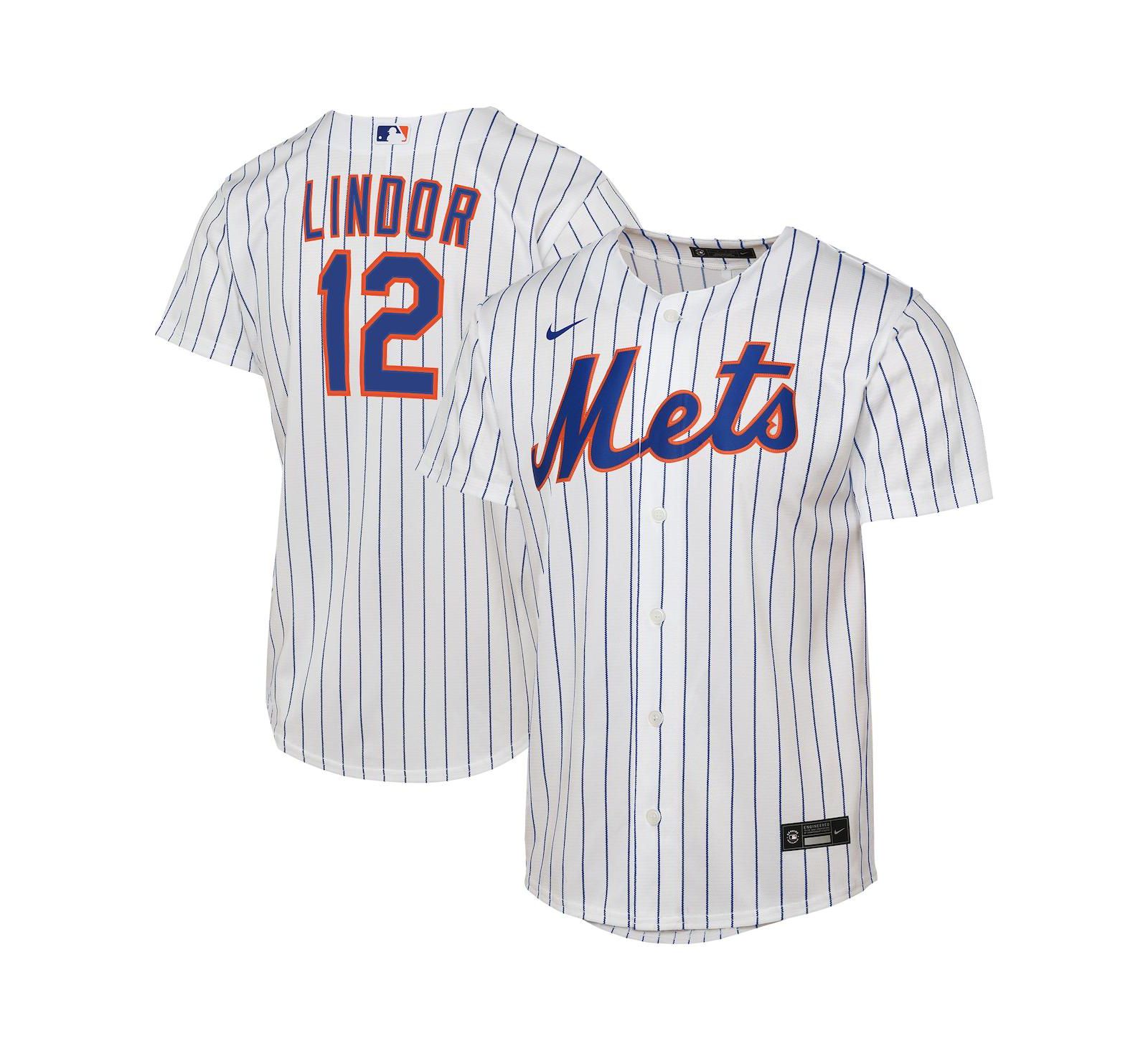 Детская джерси Nike Francisco Lindor White New York Mets Home Replica Player
