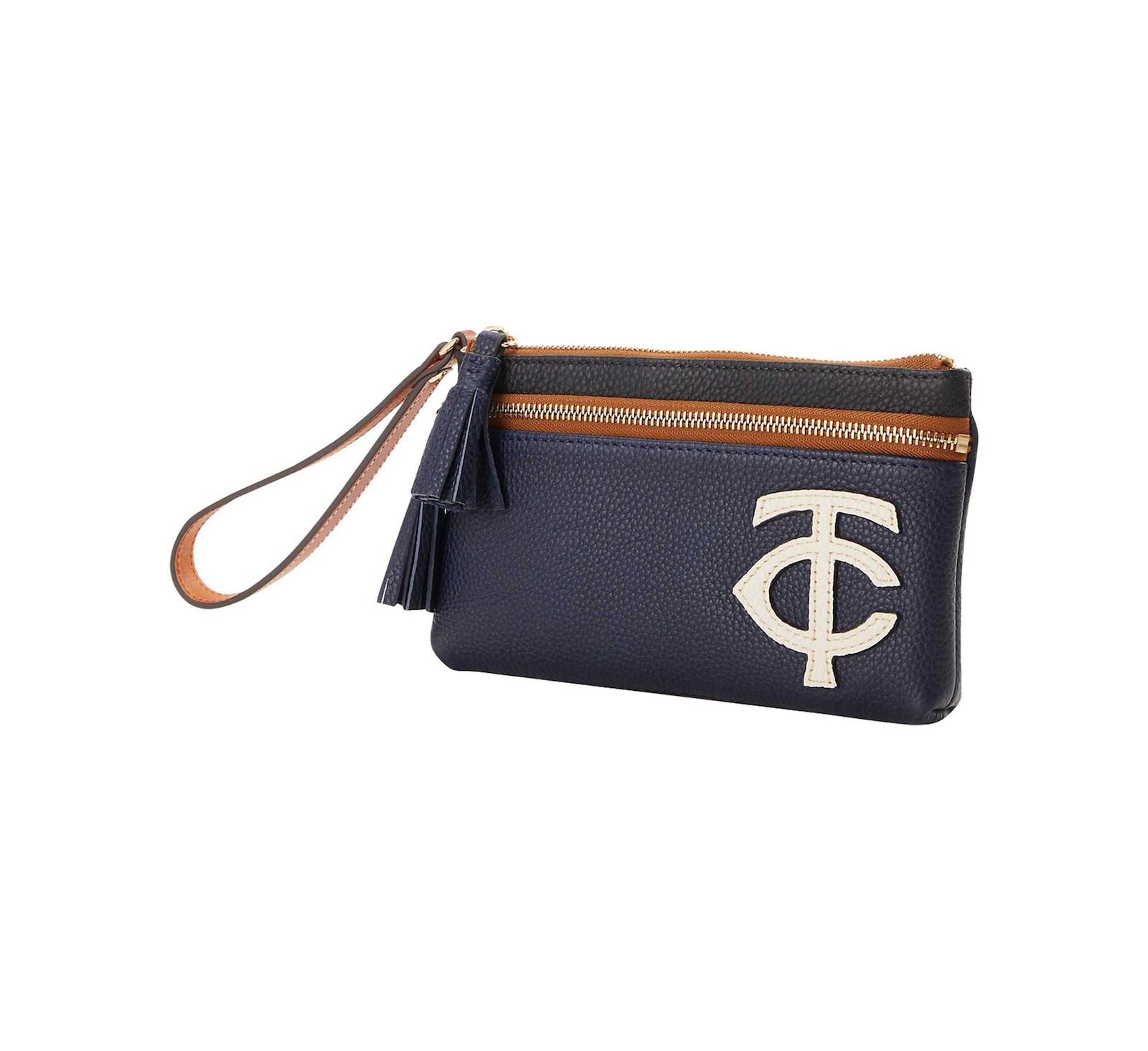 Мини-клатч Dooney & Bourke Minnesota Twins Infield Double-Zip Wristlet