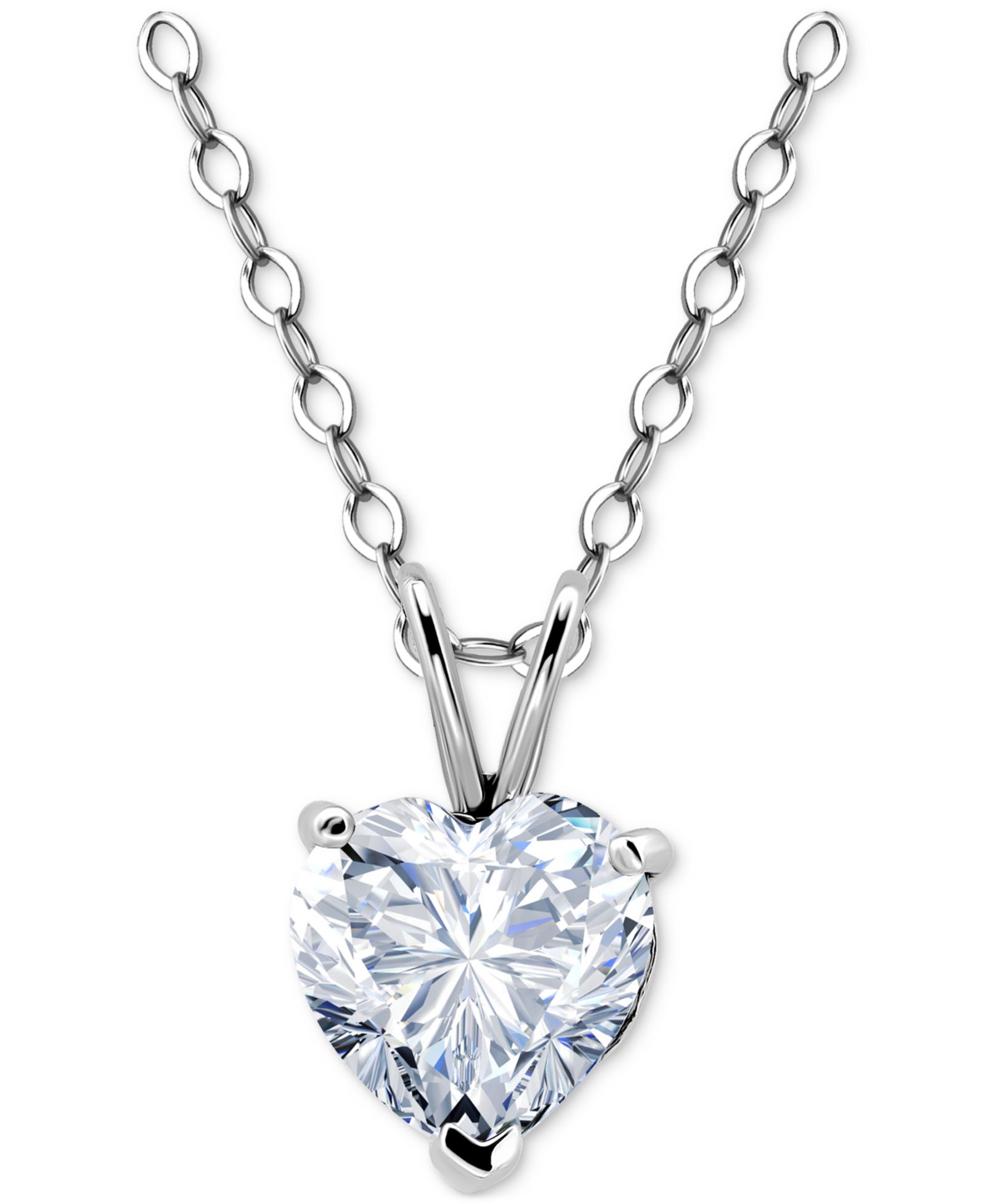Giani Bernini Подвеска Heart из кубического циркония в 18k Yellow Gold на стерлинговом серебре, 16" + 2" extender