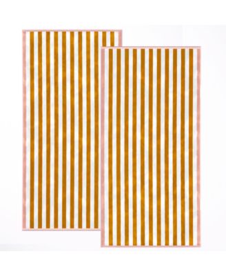 Пляжное полотенце Linery and Co. в полоску, 2 шт, 35" x 70"