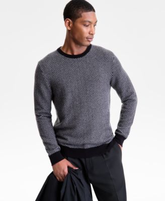 Club Room Men's Regular-Fit Herringbone 100% Cashmere Sweater, Macy's Exclusive