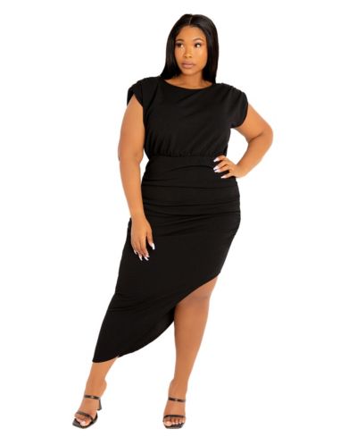 Платье Buxom Couture Plus Size Sleeveless Asymmetrical Ruched